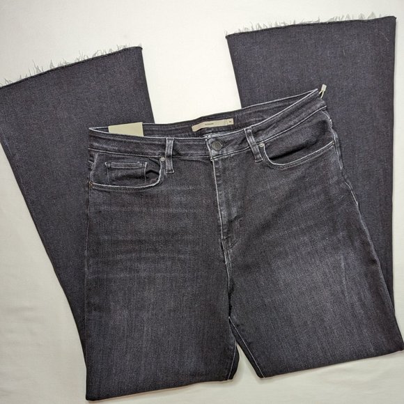 HUDSON JEANS Holly High Rise Flare Jeans in Mysterious Black Size 34 Petite New - Picture 2 of 14